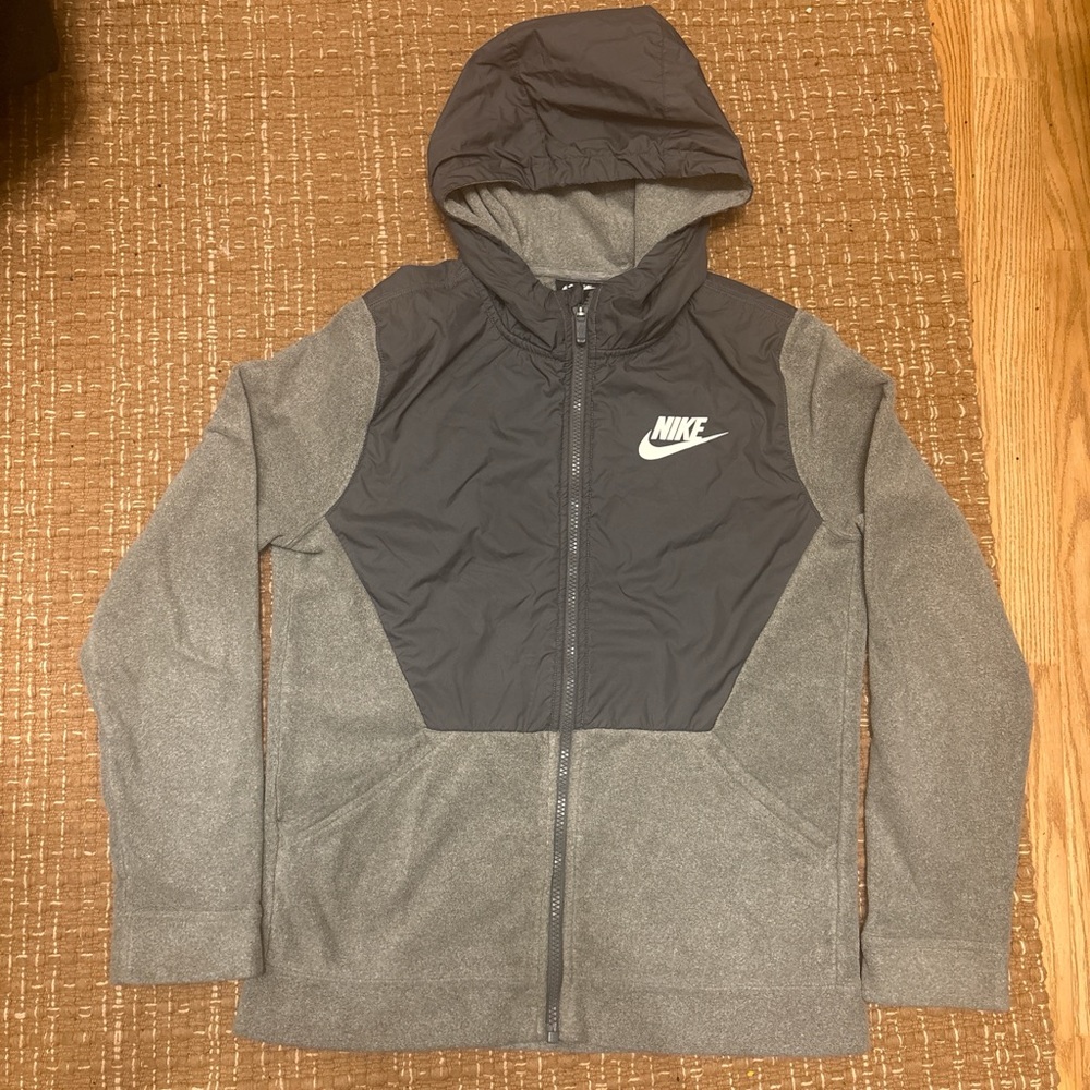 Nike Black and Gray Fleece Jacket
